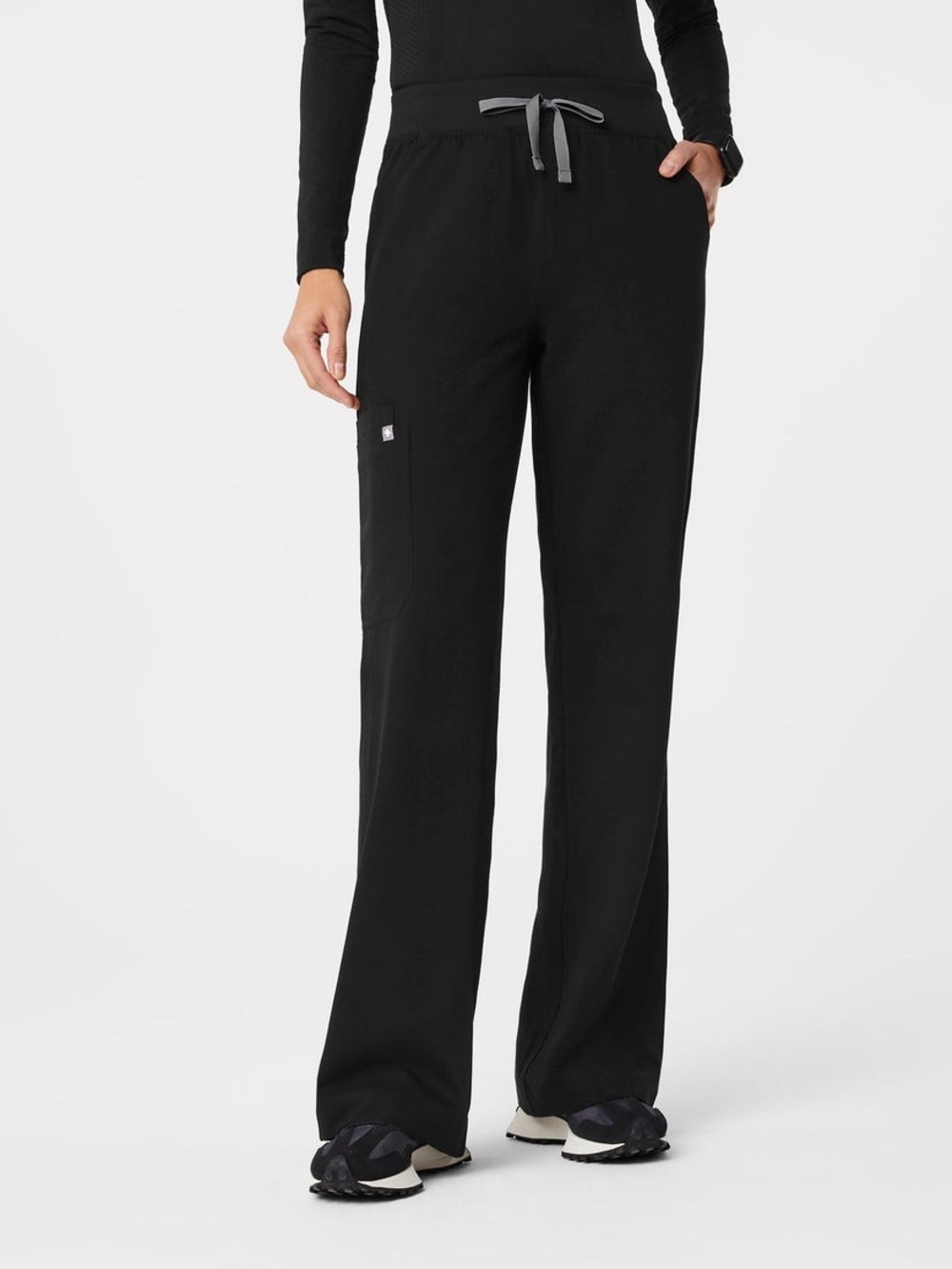 Figs Black Isabel High-Rise Wide-Leg Scrub Pant